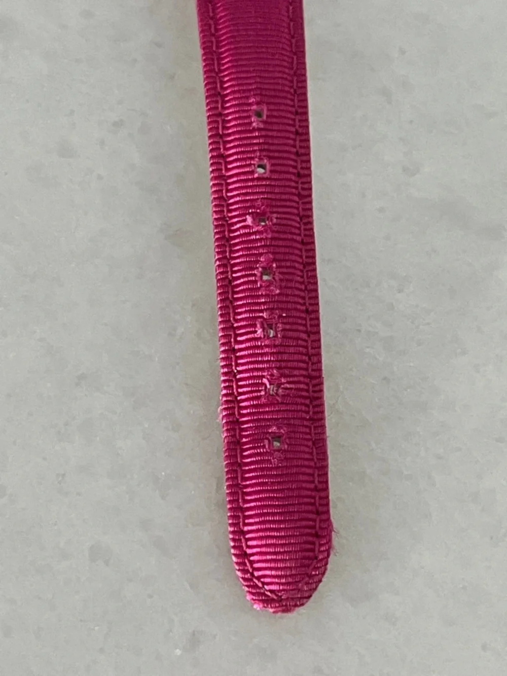 Vernier Gold-Tone Women’s Watch with Fuchsia Pink Grosgrain Strap